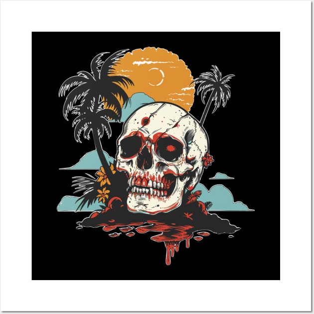 Skull Beach Wall Art by NineBlack